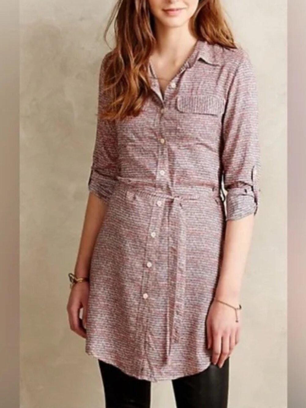 Anthropologie x 11•1• Tylho Button Front Shirt Dress / Tunic Size Small - NEW